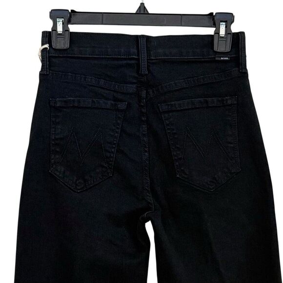 Mother The Rambler High-Rise Straight-Leg Zip Ankle Jeans Not Guilty Black Sz 25 - Picture 8 of 15